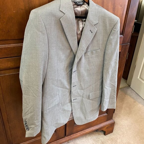 Jos. A. Bank Blazer Jacket Size 43L Signature Collection Wool Silk Gray Mitchell - Picture 13 of 13